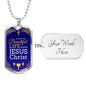 Beautiful Life Communion Gift Stainless Steel or 18k Gold Dog Tag 24" Chain-Express Your Love Gifts