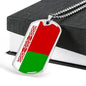 Belarus Flag Necklace Belarus Flag Stainless Steel or 18k Gold Dog Tag 24" - Express Your Love Gifts