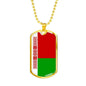 Belarus Flag Necklace Belarus Flag Stainless Steel or 18k Gold Dog Tag 24" - Express Your Love Gifts