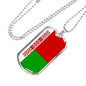 Belarus Flag Necklace Belarus Flag Stainless Steel or 18k Gold Dog Tag 24" - Express Your Love Gifts