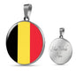 Belgium Flag Necklace Belgium Flag Stainless Steel or 18k Gold 18-22" - Express Your Love Gifts