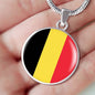 Belgium Flag Necklace Belgium Flag Stainless Steel or 18k Gold 18-22" - Express Your Love Gifts