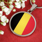 Belgium Flag Necklace Belgium Flag Stainless Steel or 18k Gold 18-22" - Express Your Love Gifts