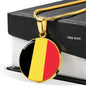 Belgium Flag Necklace Belgium Flag Stainless Steel or 18k Gold 18-22" - Express Your Love Gifts