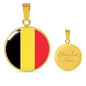 Belgium Flag Necklace Belgium Flag Stainless Steel or 18k Gold 18-22" - Express Your Love Gifts