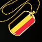 Belgium Flag Necklace Belgium Flag Stainless Steel or 18k Gold Dog Tag 24" - Express Your Love Gifts
