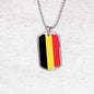 Belgium Flag Necklace Belgium Flag Stainless Steel or 18k Gold Dog Tag 24" - Express Your Love Gifts