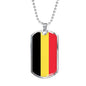 Belgium Flag Necklace Belgium Flag Stainless Steel or 18k Gold Dog Tag 24" - Express Your Love Gifts