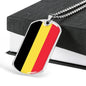 Belgium Flag Necklace Belgium Flag Stainless Steel or 18k Gold Dog Tag 24" - Express Your Love Gifts