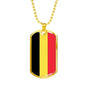Belgium Flag Necklace Belgium Flag Stainless Steel or 18k Gold Dog Tag 24" - Express Your Love Gifts