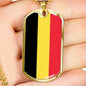 Belgium Flag Necklace Belgium Flag Stainless Steel or 18k Gold Dog Tag 24" - Express Your Love Gifts