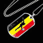 Belgium Futbol/Soccer Necklace Stainless Steel or 18k Gold Dog Tag 24" Chain-Express Your Love Gifts