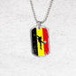 Belgium Futbol/Soccer Necklace Stainless Steel or 18k Gold Dog Tag 24" Chain-Express Your Love Gifts