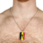Belgium Futbol/Soccer Necklace Stainless Steel or 18k Gold Dog Tag 24" Chain-Express Your Love Gifts
