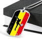 Belgium Futbol/Soccer Necklace Stainless Steel or 18k Gold Dog Tag 24" Chain-Express Your Love Gifts