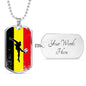 Belgium Futbol/Soccer Necklace Stainless Steel or 18k Gold Dog Tag 24" Chain-Express Your Love Gifts