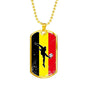 Belgium Futbol/Soccer Necklace Stainless Steel or 18k Gold Dog Tag 24" Chain-Express Your Love Gifts