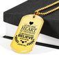 Believe In God Believe Also In Me Necklace Stainless Steel or 18k Gold Dog Tag 24" Chain-Express Your Love Gifts