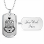 Believe In God Believe Also In Me Necklace Stainless Steel or 18k Gold Dog Tag 24" Chain-Express Your Love Gifts