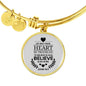 Believe In God Scripture Stainless Steel or 18k Gold Circle Bangle Bracelet-Express Your Love Gifts