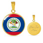 Belize Flag Necklace Belize Flag Stainless Steel or 18k Gold 18-22" - Express Your Love Gifts