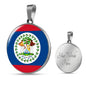 Belize Flag Necklace Belize Flag Stainless Steel or 18k Gold 18-22" - Express Your Love Gifts