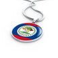 Belize Flag Necklace Belize Flag Stainless Steel or 18k Gold 18-22" - Express Your Love Gifts