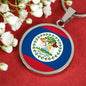 Belize Flag Necklace Belize Flag Stainless Steel or 18k Gold 18-22" - Express Your Love Gifts