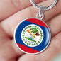 Belize Flag Necklace Belize Flag Stainless Steel or 18k Gold 18-22" - Express Your Love Gifts