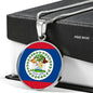 Belize Flag Necklace Belize Flag Stainless Steel or 18k Gold 18-22" - Express Your Love Gifts