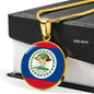 Belize Flag Necklace Belize Flag Stainless Steel or 18k Gold 18-22" - Express Your Love Gifts