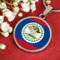 Belize Flag Necklace Belize Flag Stainless Steel or 18k Gold 18-22" - Express Your Love Gifts