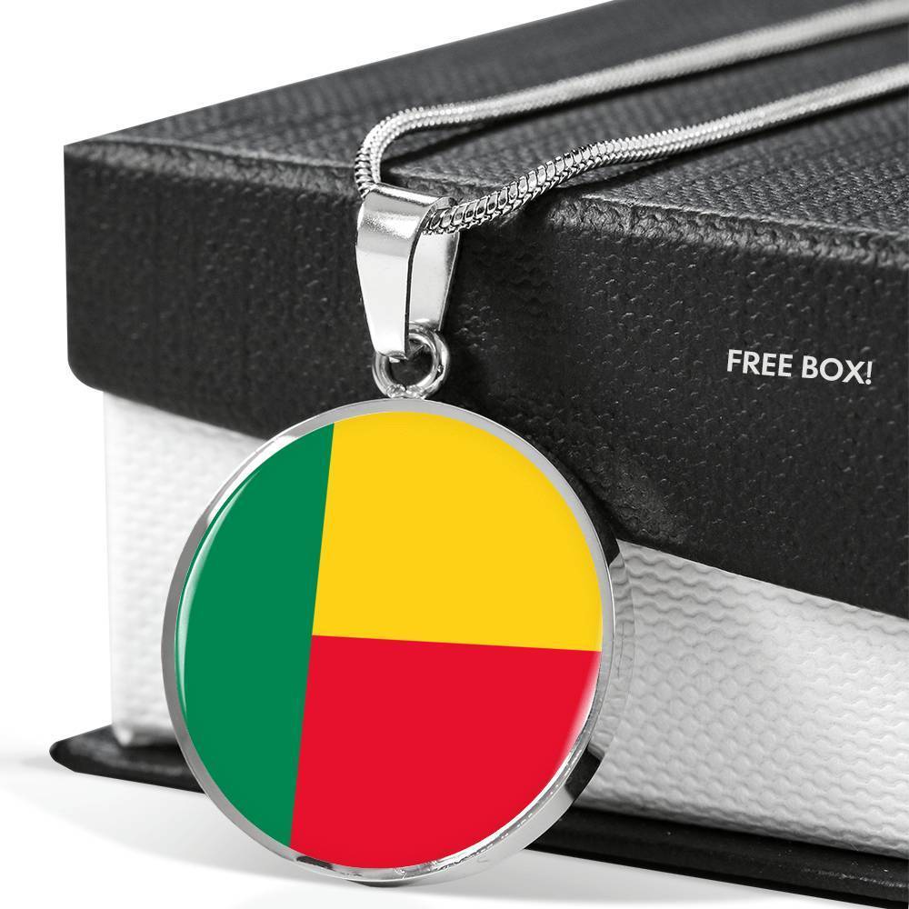 Benin Flag Necklace Benin Flag Stainless Steel or 18k Gold 18-22" - Express Your Love Gifts