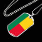 Benin Flag Necklace Benin Flag Stainless Steel or 18k Gold Dog Tag 24" - Express Your Love Gifts