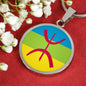 Berber Flag Necklace Benin Flag Stainless Steel or 18k Gold 18-22" - Express Your Love Gifts
