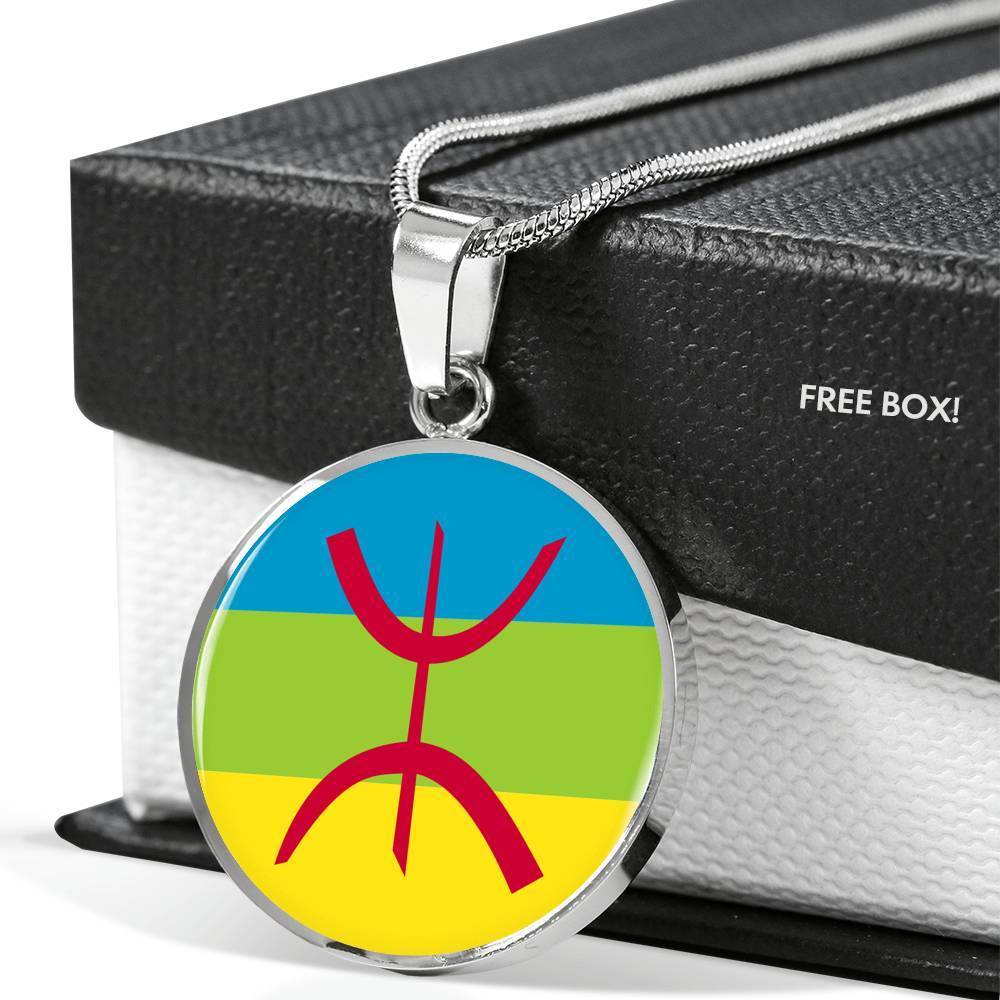 Berber Flag Necklace Benin Flag Stainless Steel or 18k Gold 18-22" - Express Your Love Gifts