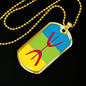 Berber Flag Necklace Berber Flag Stainless Steel or 18k Gold Dog Tag 24" - Express Your Love Gifts