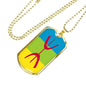 Berber Flag Necklace Berber Flag Stainless Steel or 18k Gold Dog Tag 24" - Express Your Love Gifts