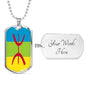 Berber Flag Necklace Berber Flag Stainless Steel or 18k Gold Dog Tag 24" - Express Your Love Gifts