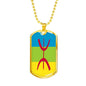Berber Flag Necklace Berber Flag Stainless Steel or 18k Gold Dog Tag 24" - Express Your Love Gifts