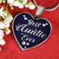Best Auntie Ever Heart Pendant Stainless Steel or 18k Gold Heart Necklace 18-22" - Express Your Love Gifts