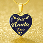 Best Auntie Ever Heart Pendant Stainless Steel or 18k Gold Heart Necklace 18-22" - Express Your Love Gifts