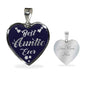 Best Auntie Ever Heart Pendant Stainless Steel or 18k Gold Heart Necklace 18-22" - Express Your Love Gifts