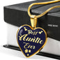 Best Auntie Ever Heart Pendant Stainless Steel or 18k Gold Heart Necklace 18-22" - Express Your Love Gifts