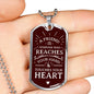 Best Friend Gift Friend is Peaches Necklace Stainless Steel or 18k Gold Dog Tag 24" Chain-Express Your Love Gifts