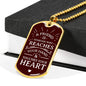Best Friend Gift Friend is Peaches Necklace Stainless Steel or 18k Gold Dog Tag 24" Chain-Express Your Love Gifts