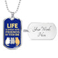 Best Friend Gift Life is Better Necklace Stainless Steel or 18k Gold Dog Tag 24" Chain-Express Your Love Gifts