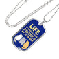 Best Friend Gift Life is Better Necklace Stainless Steel or 18k Gold Dog Tag 24" Chain-Express Your Love Gifts