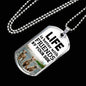 Best Friends Gift Life Is Better With Friends By Your Side Necklace Stainless Steel or 18k Gold Dog Tag 24" Chain-Express Your Love Gifts