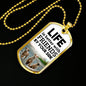Best Friends Gift Life Is Better With Friends By Your Side Necklace Stainless Steel or 18k Gold Dog Tag 24" Chain-Express Your Love Gifts